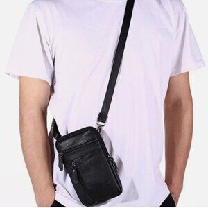 NWT GENUINE LEATHER CROSSBODY PHONE BAG